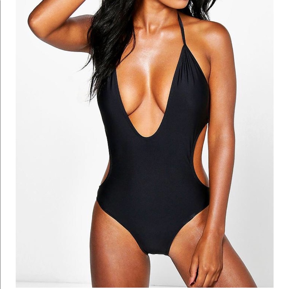 Black one piece swimsuit